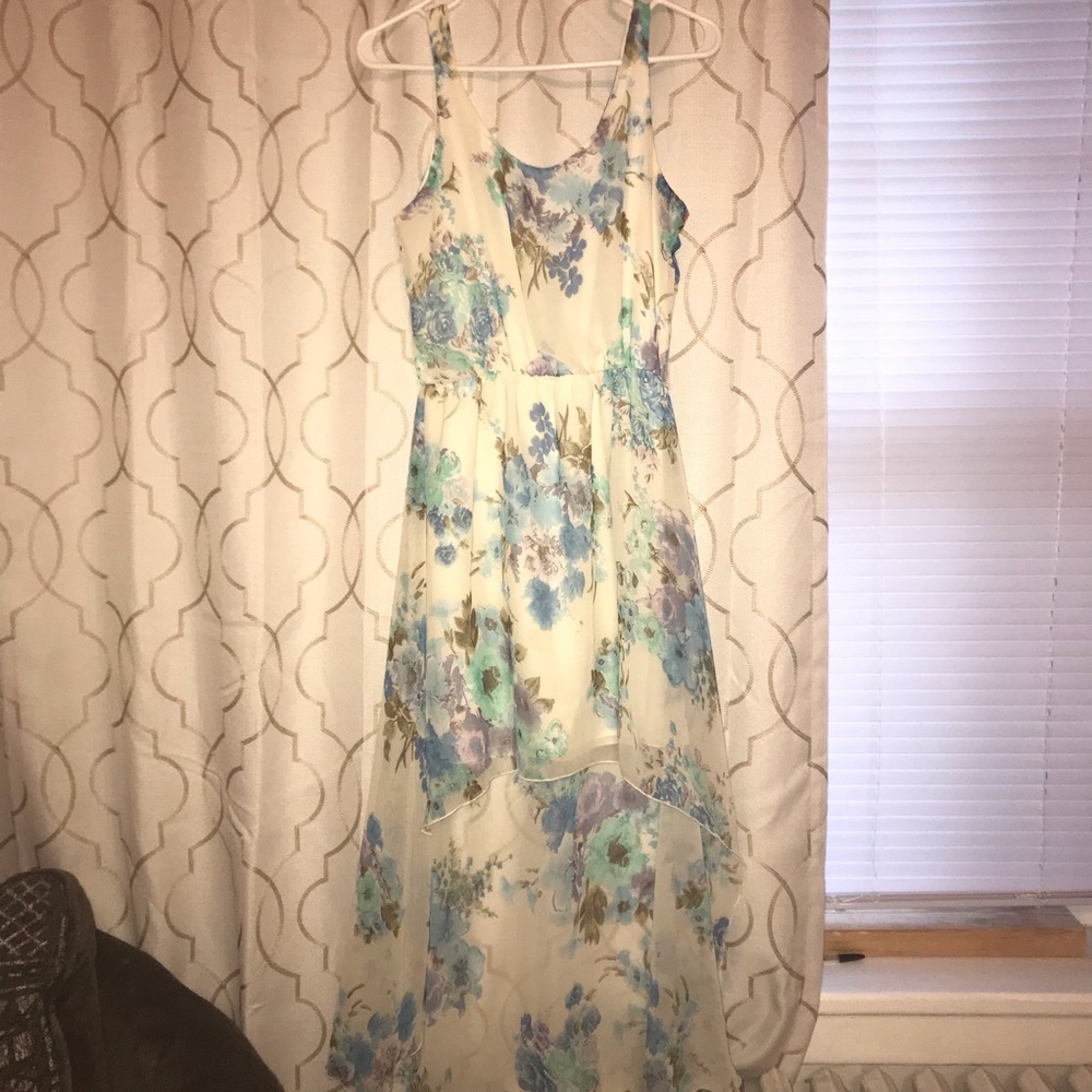 Floral high low maxi dress